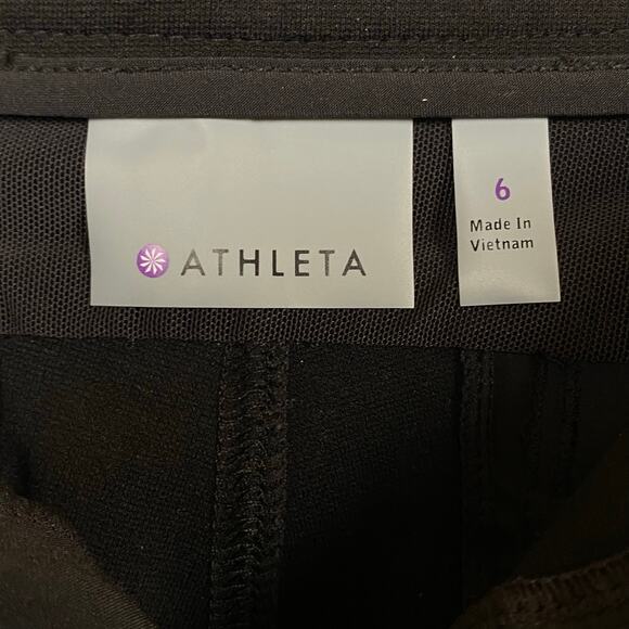 Athleta Black Ponte Skinny Zipper Pockets Athleisure Moto Pants Size 6 - Picture 6 of 10